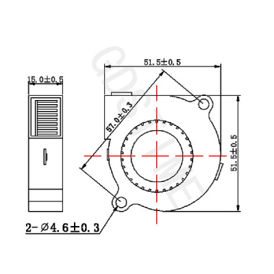 Радиальный вентилятор GDSTIME - 2Pin/5015-D/24V